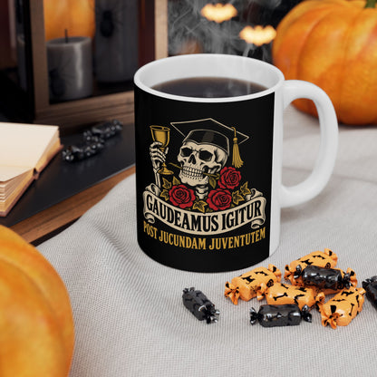 Gaudeamus Igitur Skull Ceramic Mug, (11oz, 15oz)