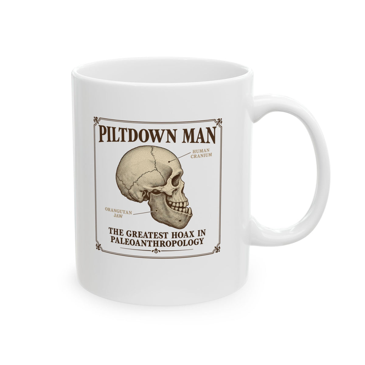 Piltdown Man Scientific Illustration Ceramic Mug, (11oz, 15oz)