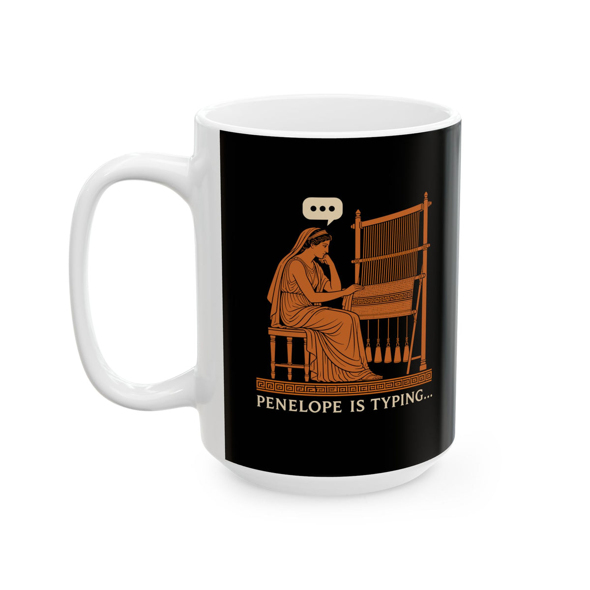 Odysseus Penelope Is Typing Red Figure Ceramic Mug, (11oz, 15oz)