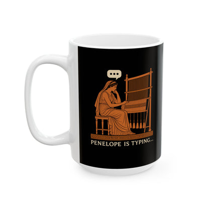 Odysseus Penelope Is Typing Red Figure Ceramic Mug, (11oz, 15oz)