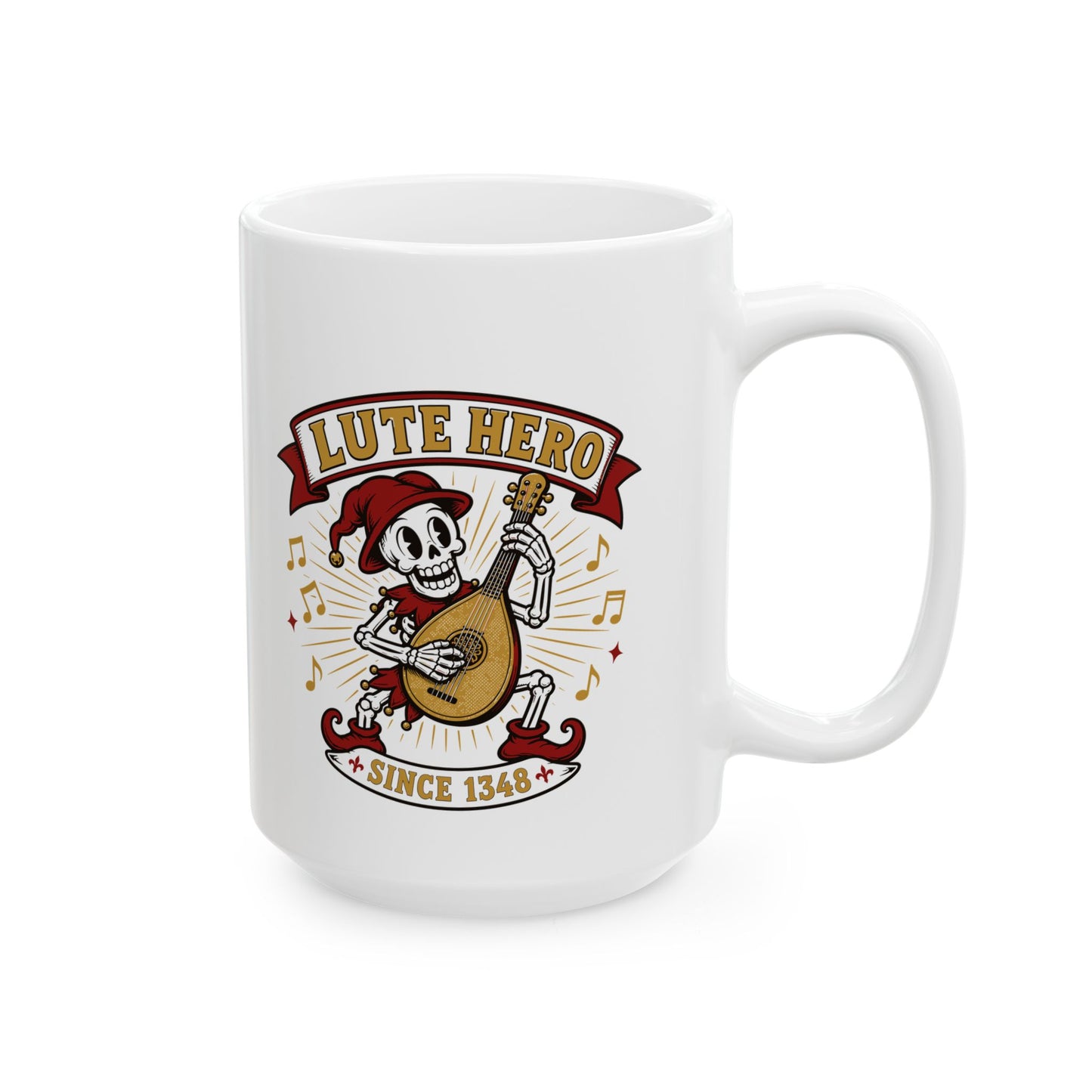 Medieval Bard Lute Hero Ceramic Mug, (11oz, 15oz)