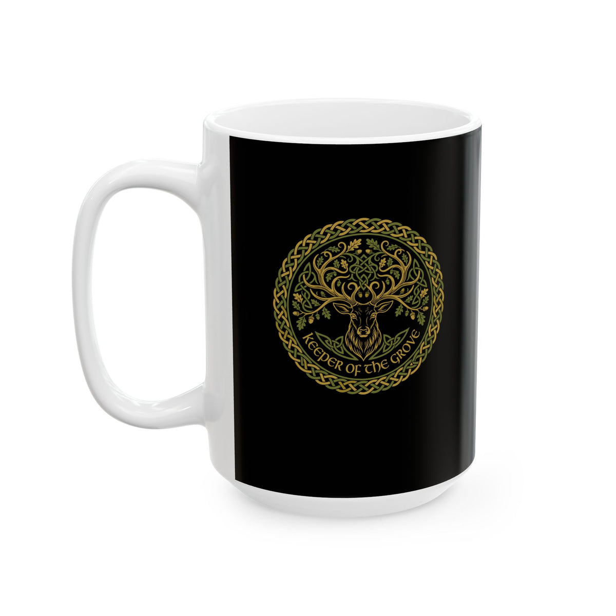 Druid Oak Deer Ceramic Mug, (11oz, 15oz)