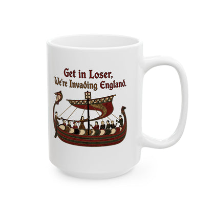 Get in Loser Norman Conquest Tapestry Ceramic Mug, (11oz, 15oz)