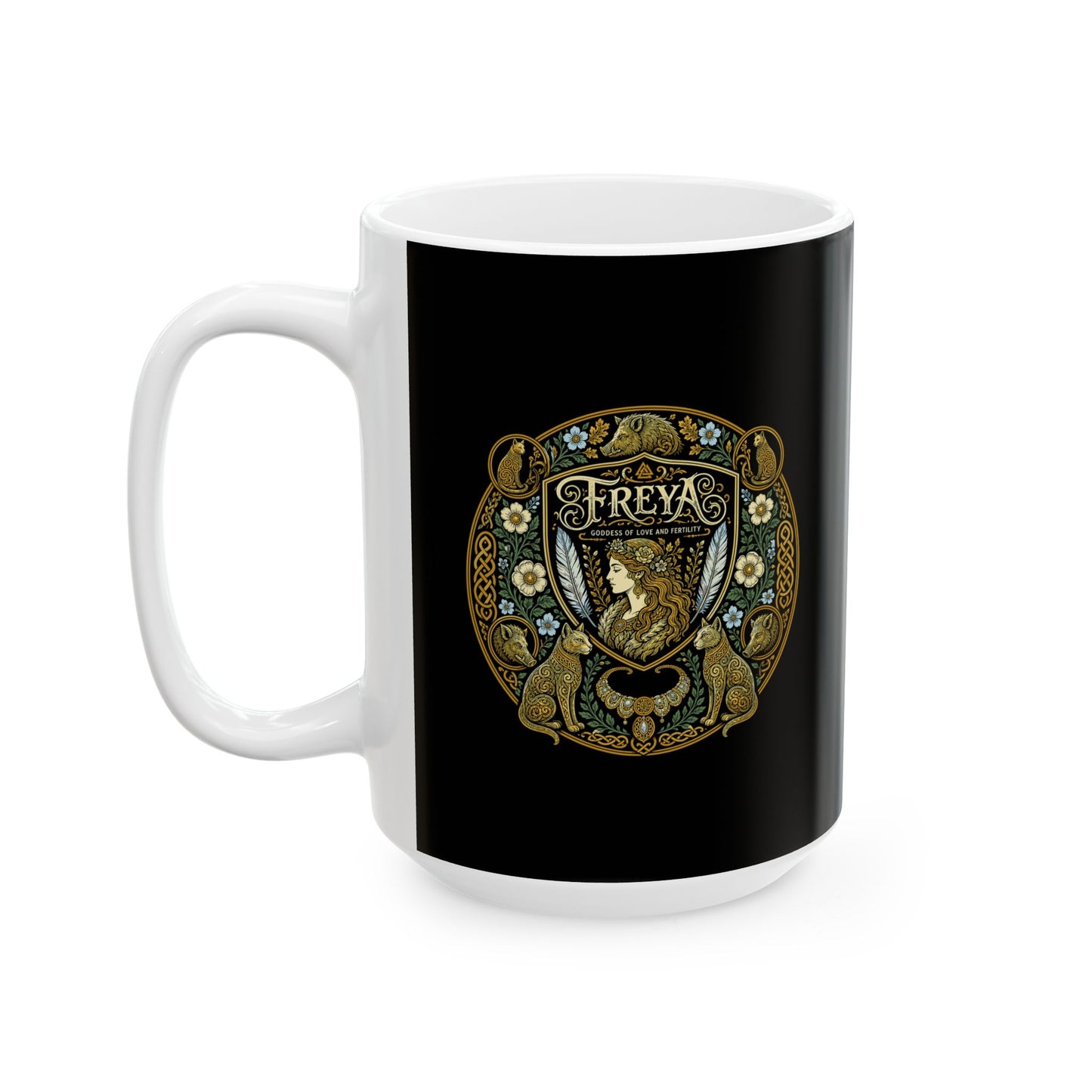 Freya Goddess of Love Ceramic Mug, (11oz, 15oz)