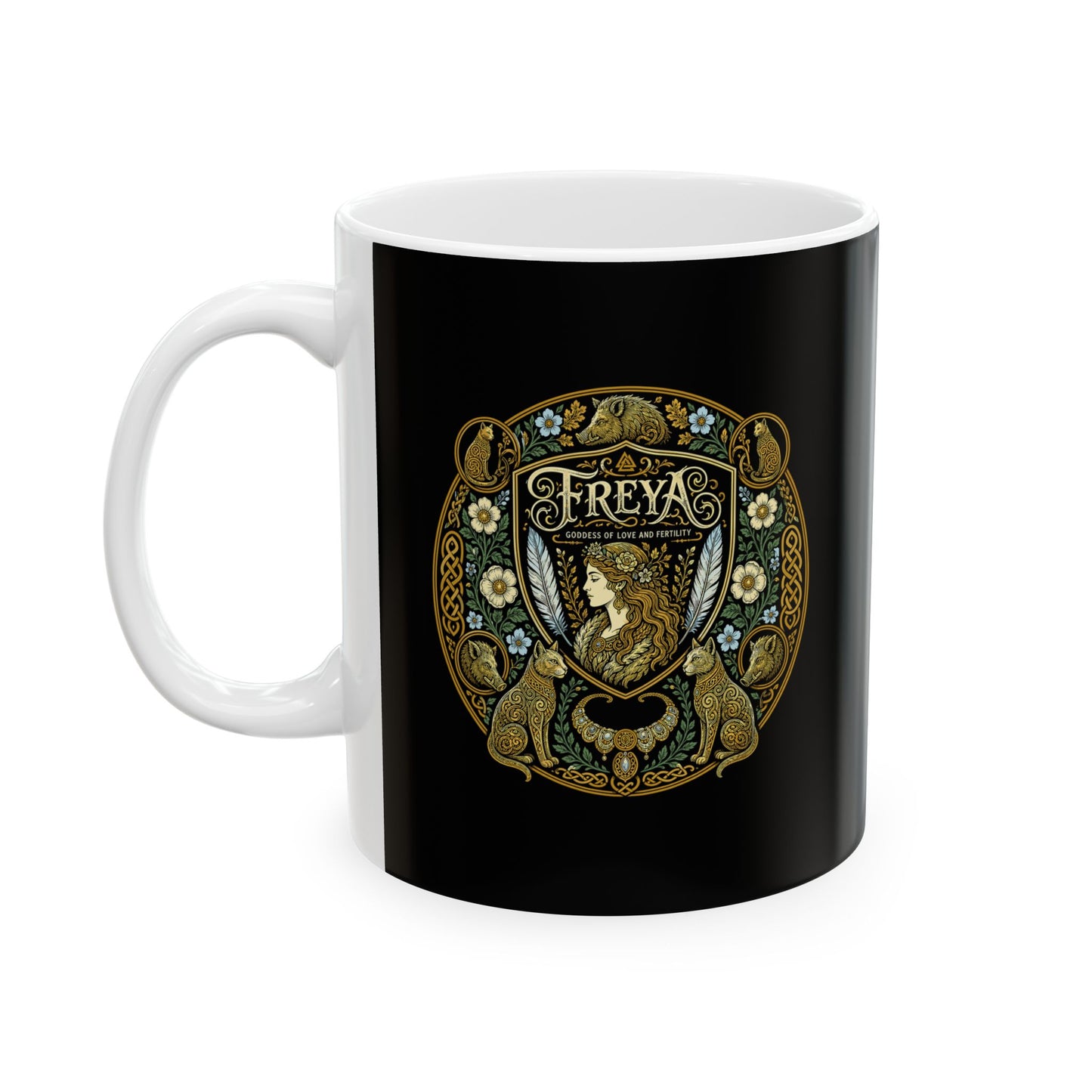 Freya Goddess of Love Ceramic Mug, (11oz, 15oz)