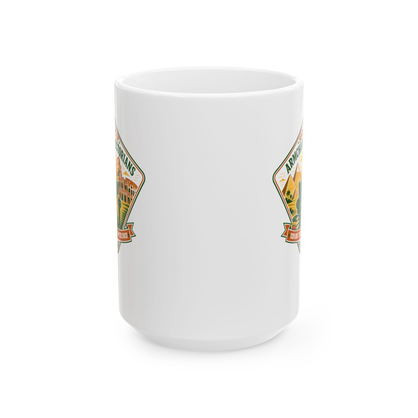 Society of Armchair Historians Badge Style Ceramic Mug, (11oz, 15oz)