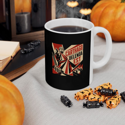 Carthago Delenda Est Propaganda Style Ceramic Mug, (11oz, 15oz)
