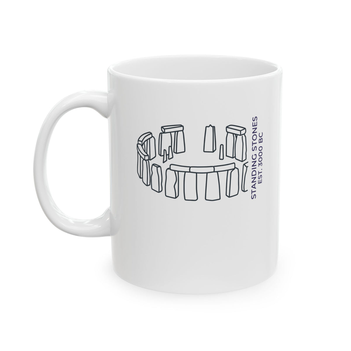 Minimalist Stone Henge Ceramic Mug, (11oz, 15oz)