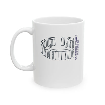 Minimalist Stone Henge Ceramic Mug, (11oz, 15oz)