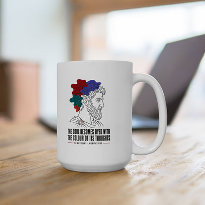 Soul Becomes Dyed Aurelius Quote Ceramic Mug, (11oz, 15oz)