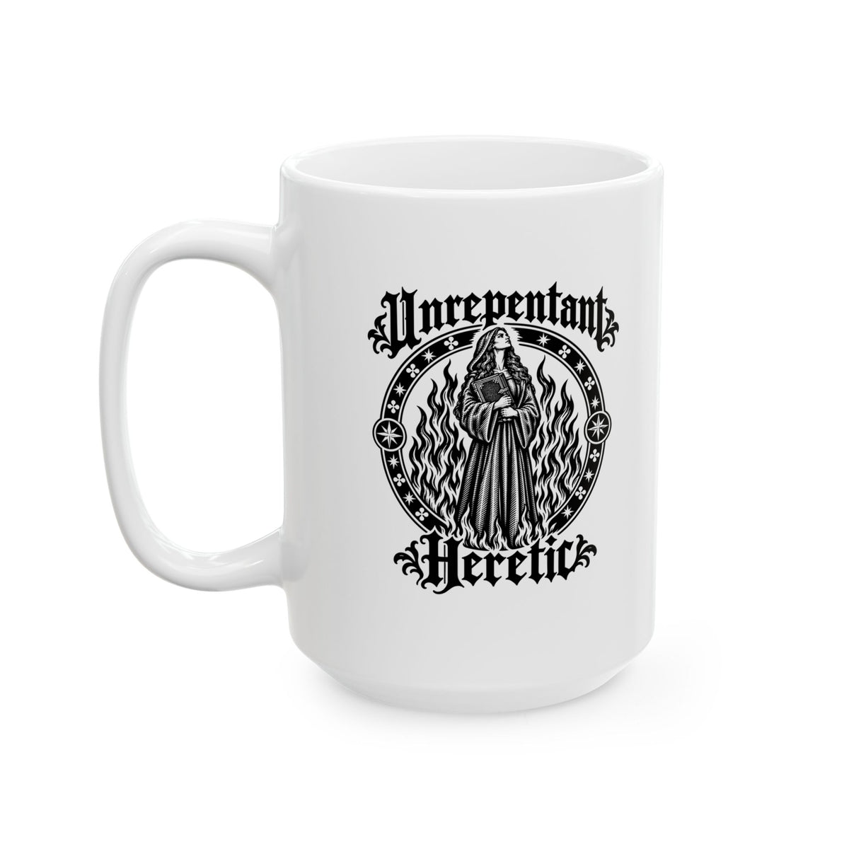 Unrepentant Heretic Woman Ceramic Mug, (11oz, 15oz)