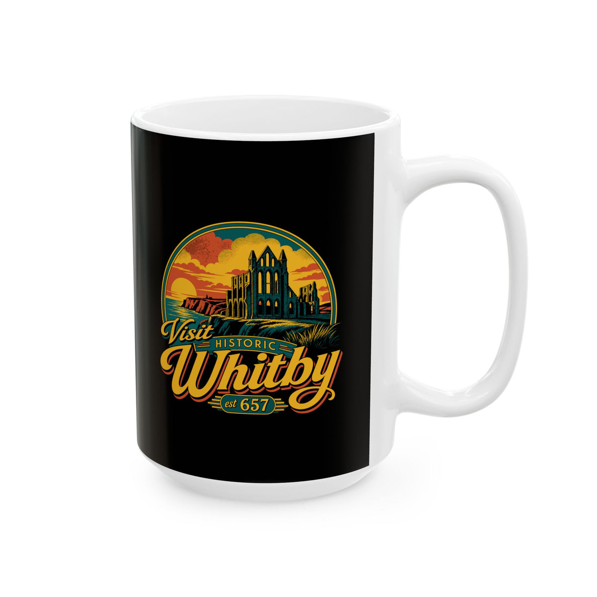Visit Whitby Abbey Ceramic Mug, (11oz, 15oz)