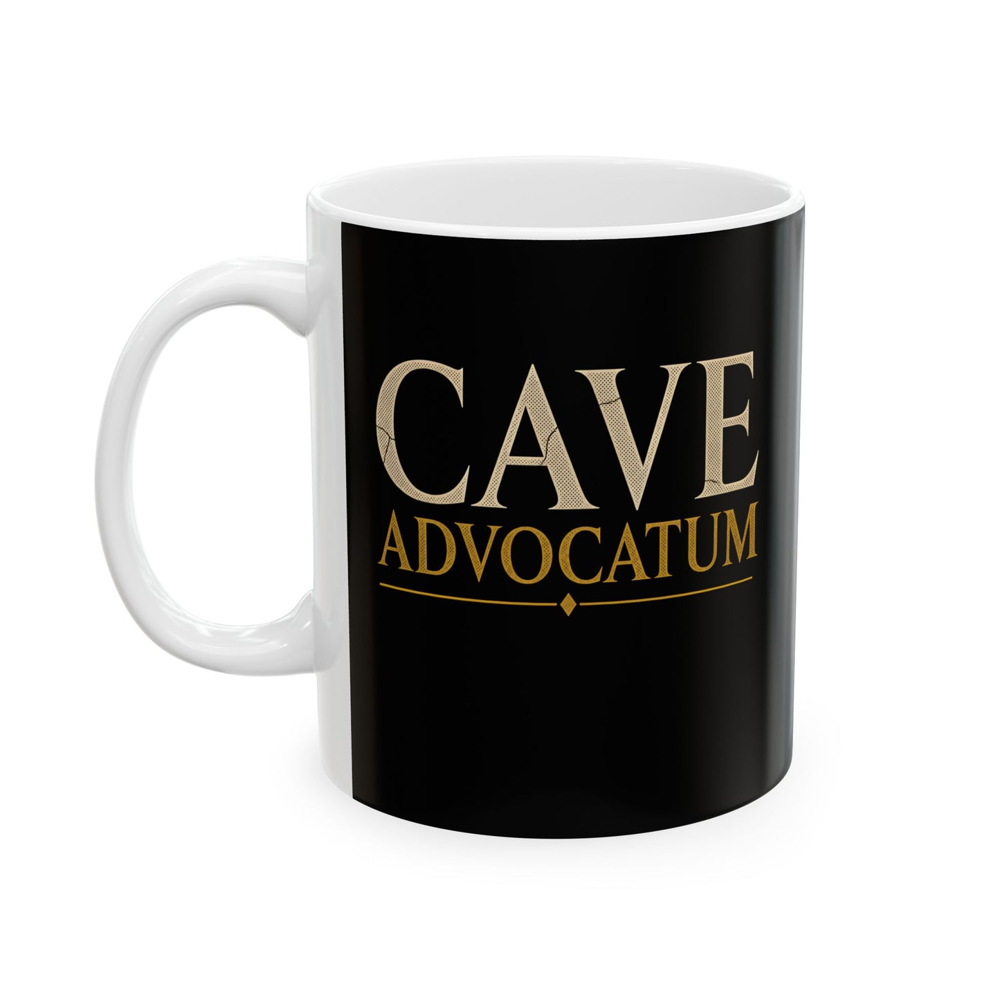Carved Style Cave Advocatum Beware the Lawyer Ceramic Mug, (11oz, 15oz)