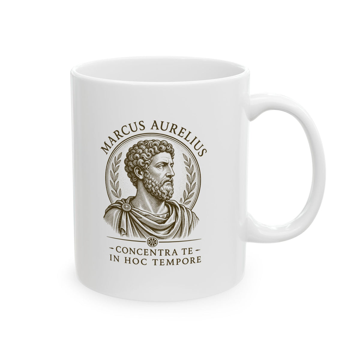 Marcus Aurelius Focus on Present Ceramic Mug, (11oz, 15oz)