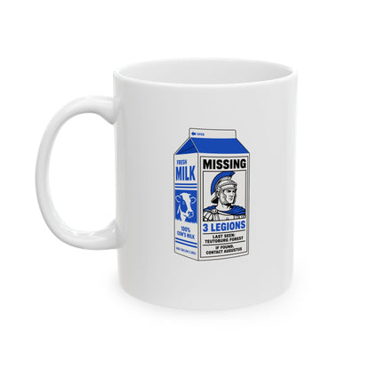 Milk Carton Teutoburg Forest Roman Legions Missing Ceramic Mug, (11oz, 15oz)