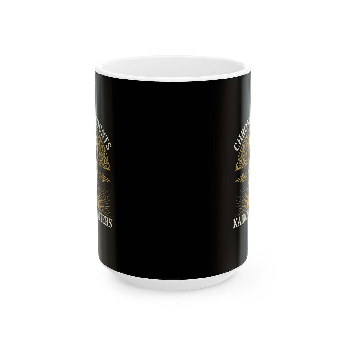 Greek Chronos vs Kairos Ceramic Mug, (11oz, 15oz)