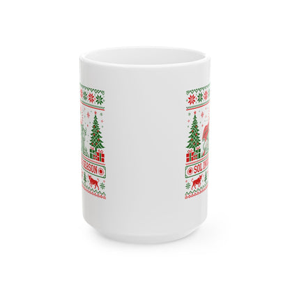 Sol Invictus Season Ugly Sweater Style Ceramic Mug, (11oz, 15oz)