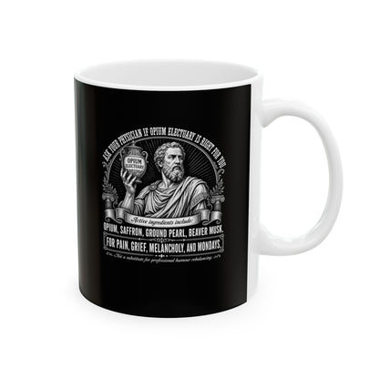 Opium Electuary Pharma Ad Ceramic Mug, (11oz, 15oz)