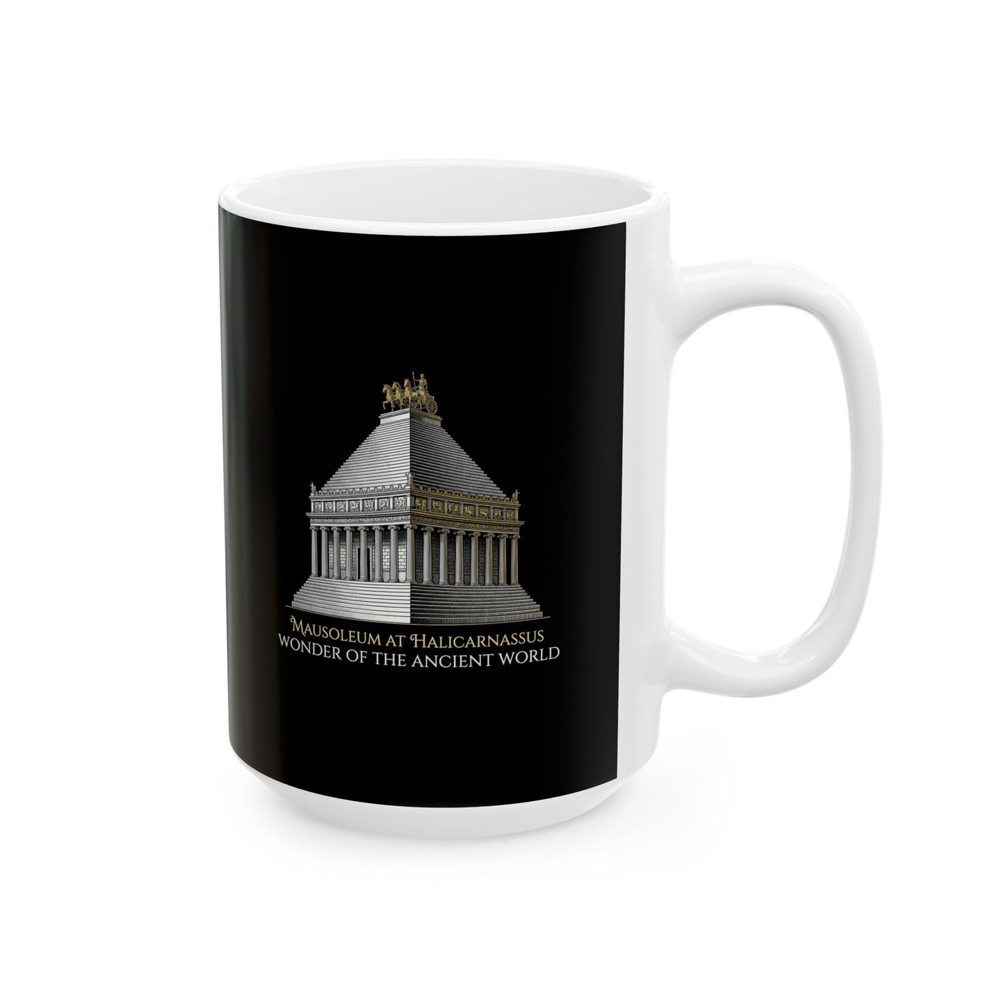 Mausoleum of Helicarnassus Wonder of the World Ceramic Mug, (11oz, 15oz)