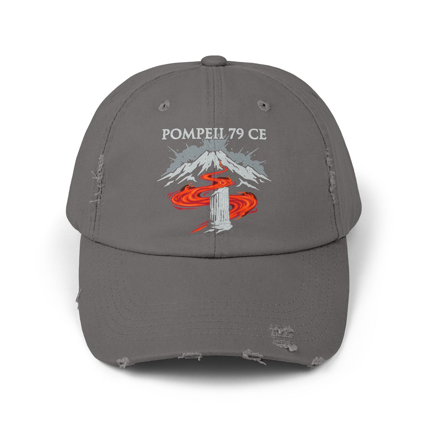 Pompeii 79 CE Vesuvius Unisex Distressed Cap