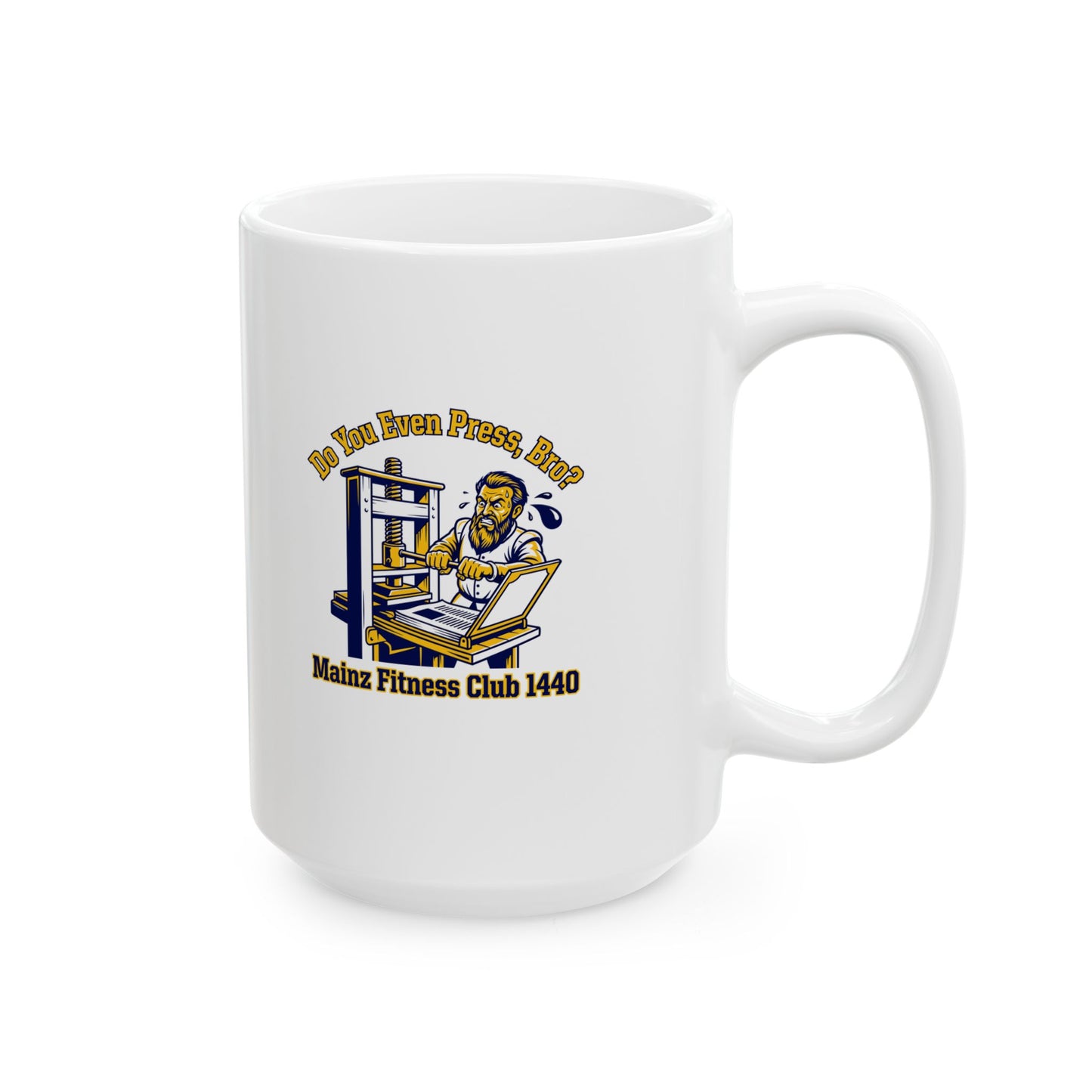 Gutenberg Fitness Club Ceramic Mug, (11oz, 15oz)