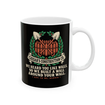 Caesar's Construction Co Crossed Shovels Ceramic Mug, (11oz, 15oz)