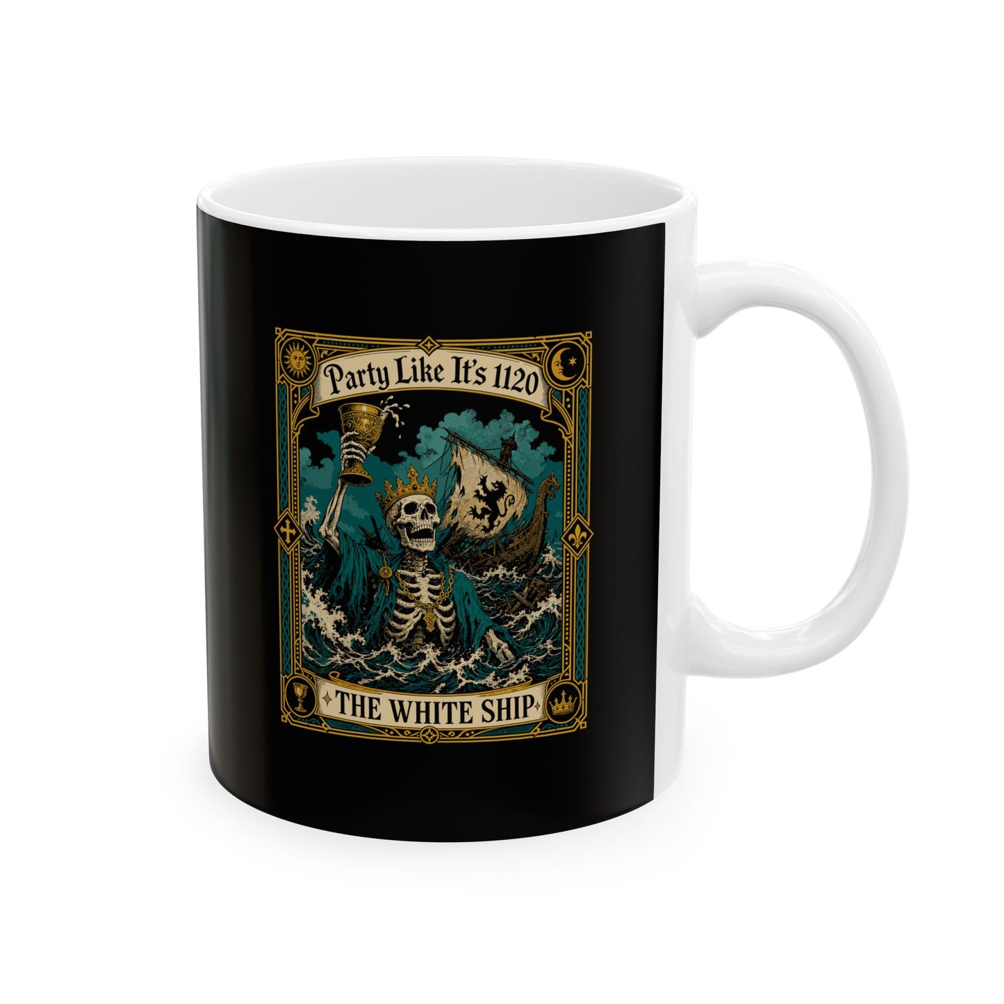 Party Like It's 1120 White Ship Ceramic Mug, (11oz, 15oz)