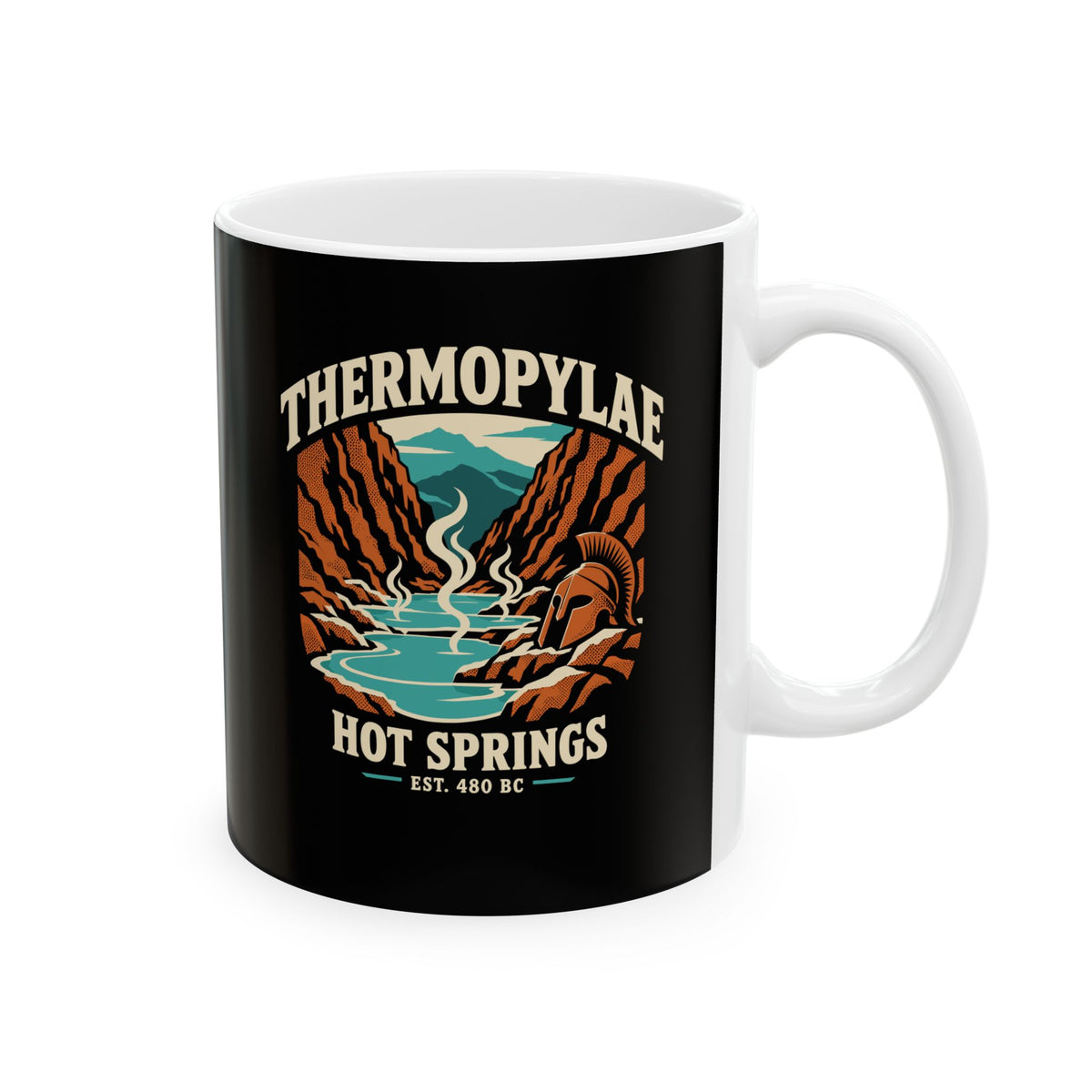 Thermopylae Hot Springs Badge Ceramic Mug, (11oz, 15oz)