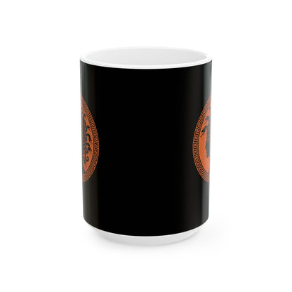 Medusa Ancient Pottery Style Ceramic Mug, (11oz, 15oz)