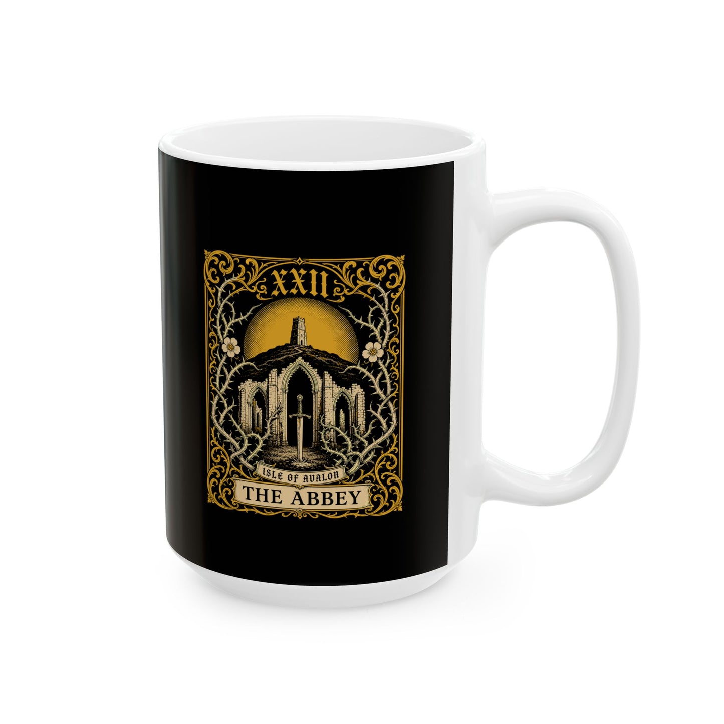 Glastonbury Abbey Tarot Ceramic Mug, (11oz, 15oz)