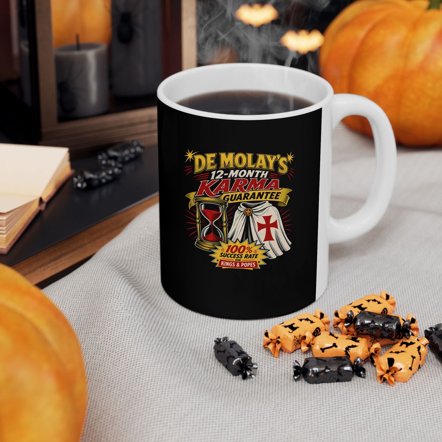 Curse of De Molay Templar Karma Ceramic Mug, (11oz, 15oz)