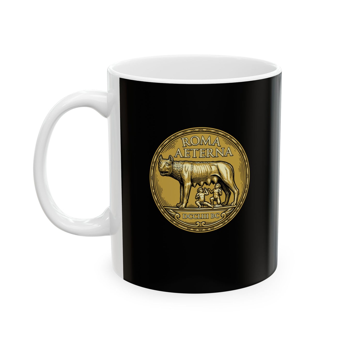 Roma Aeterna She Wolf Coin  Ceramic Mug, (11oz, 15oz)