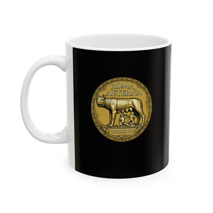 Roma Aeterna She Wolf Coin  Ceramic Mug, (11oz, 15oz)