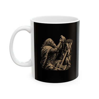 Viking Placing a Baby Bird in Nest Ceramic Mug, (11oz, 15oz)