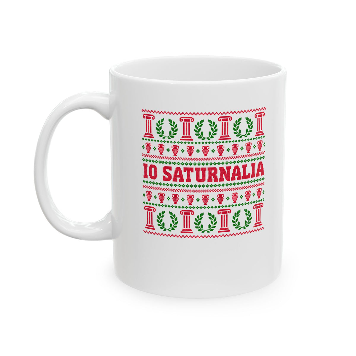 Io Saturnalia Ugly Sweater Ceramic Mug, (11oz, 15oz)