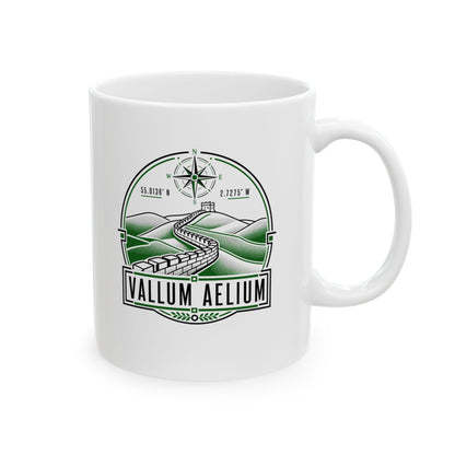 Vallum Aelium Hadrian's Wall Latin Ceramic Mug, (11oz, 15oz)