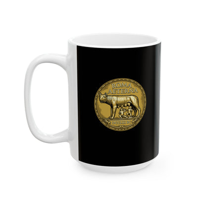 Roma Aeterna She Wolf Coin  Ceramic Mug, (11oz, 15oz)