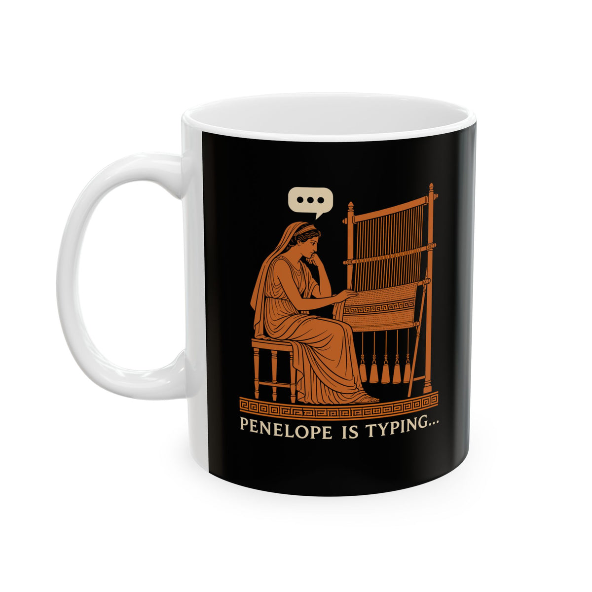 Odysseus Penelope Is Typing Red Figure Ceramic Mug, (11oz, 15oz)