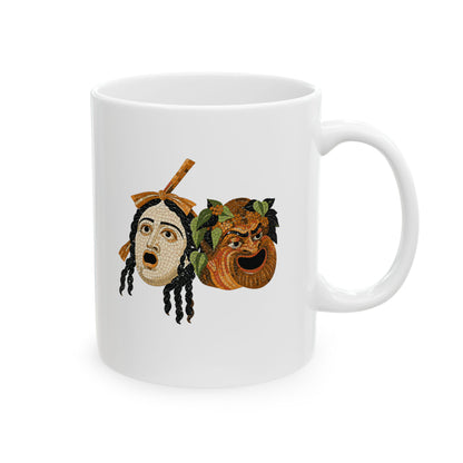 Theatre Masks Pompeii Mosaic Ceramic Mug, (11oz, 15oz)