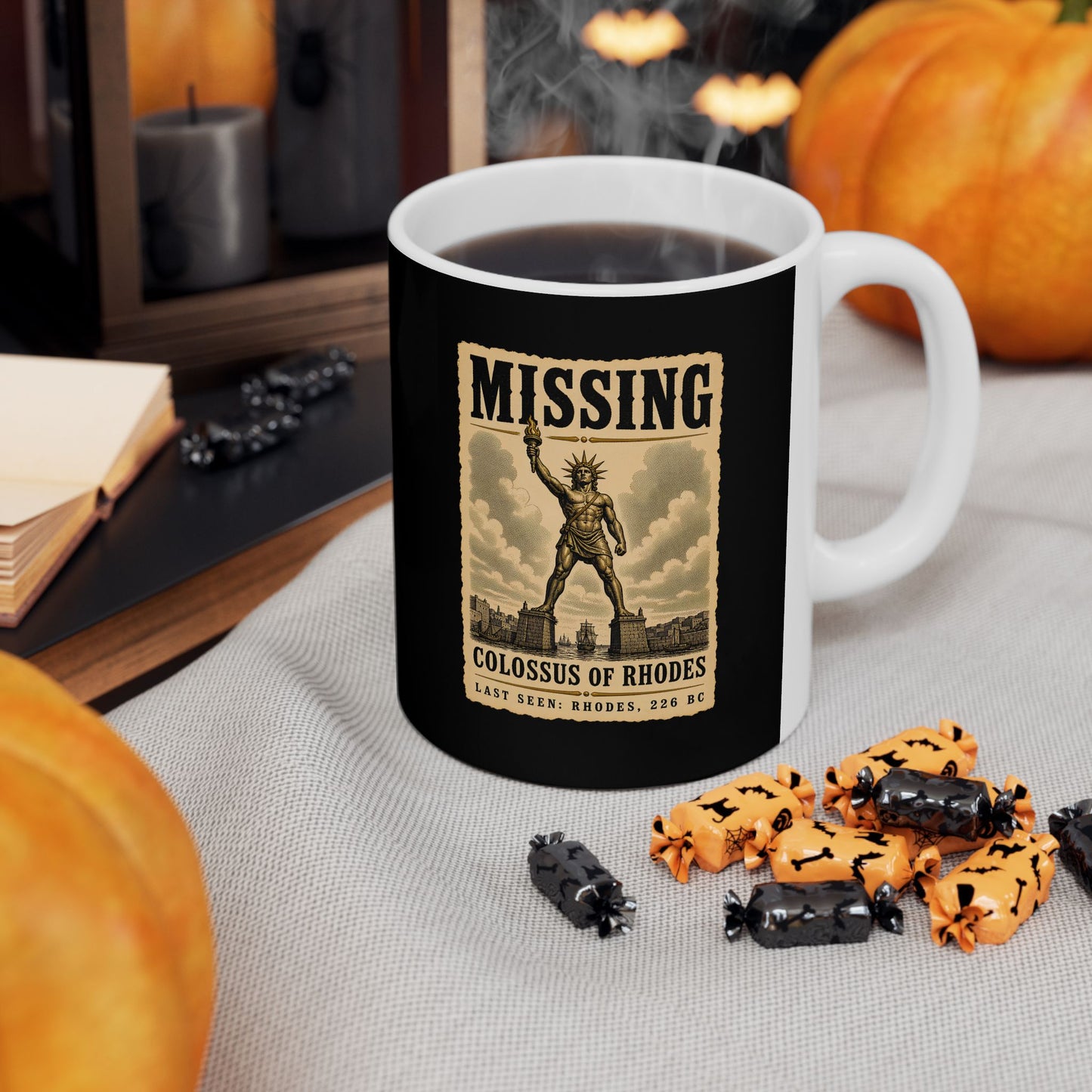 Missing Colossus of Rhodes Poster Ceramic Mug, (11oz, 15oz)