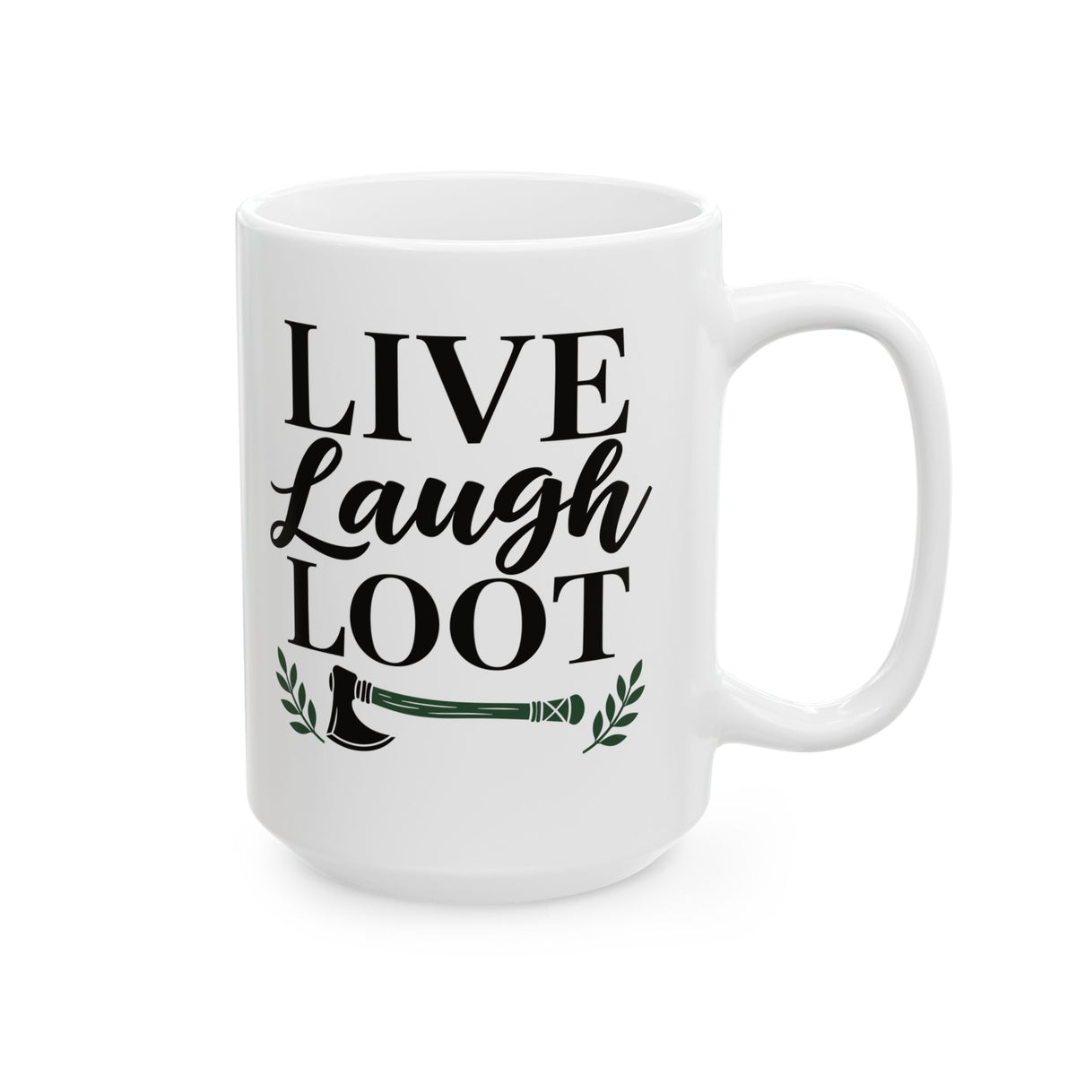 Live Laugh Loot Farmhouse Sign Ceramic Mug, (11oz, 15oz)