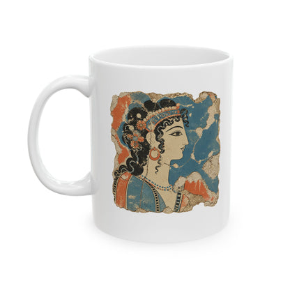 Knossos Minoan Blue Lady Fresco Ceramic Mug, (11oz, 15oz)