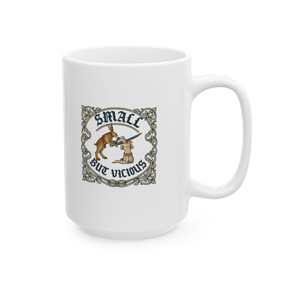 Small But Vicious Rabbit Medieval Marginalia Ceramic Mug, (11oz, 15oz)