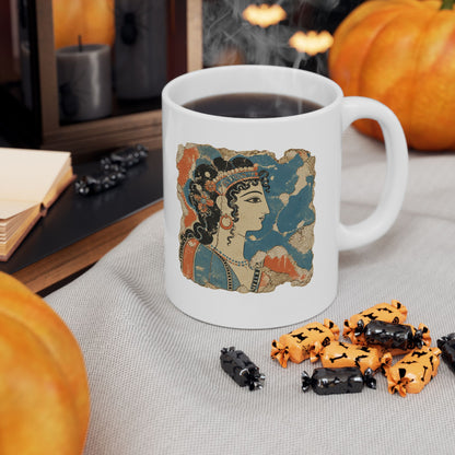 Knossos Minoan Blue Lady Fresco Ceramic Mug, (11oz, 15oz)