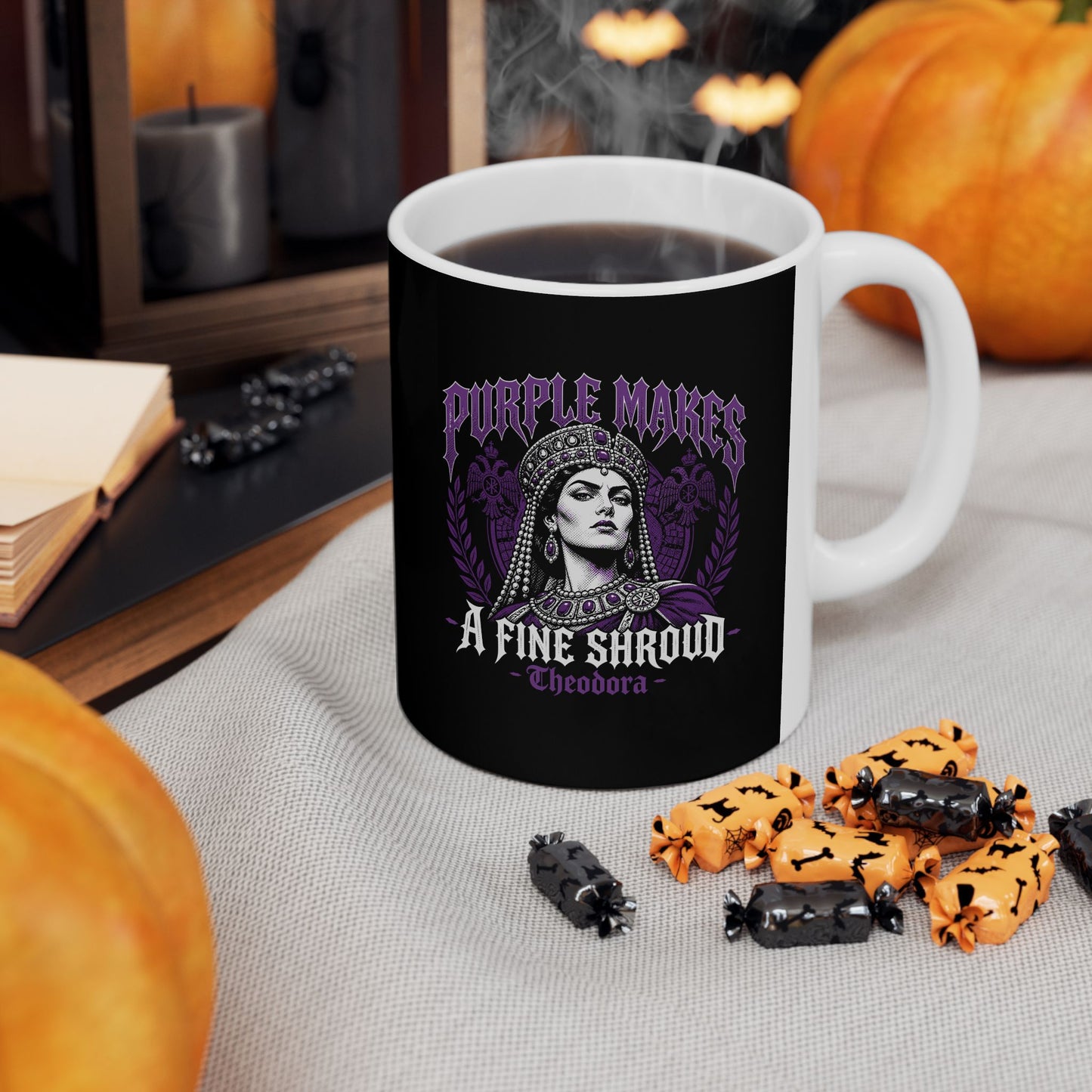 Empress Theodora Purple Shroud Quote Ceramic Mug, (11oz, 15oz)