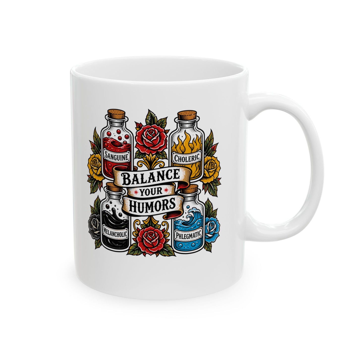 Balance Your Humors Ceramic Mug, (11oz, 15oz)