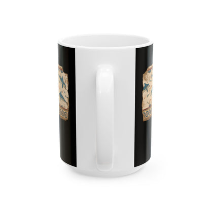 Minoan Dolphin Fresco Fragment Ceramic Mug, (11oz, 15oz)