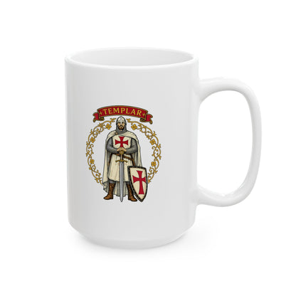 Knight Templar Filigree Ceramic Mug, (11oz, 15oz)