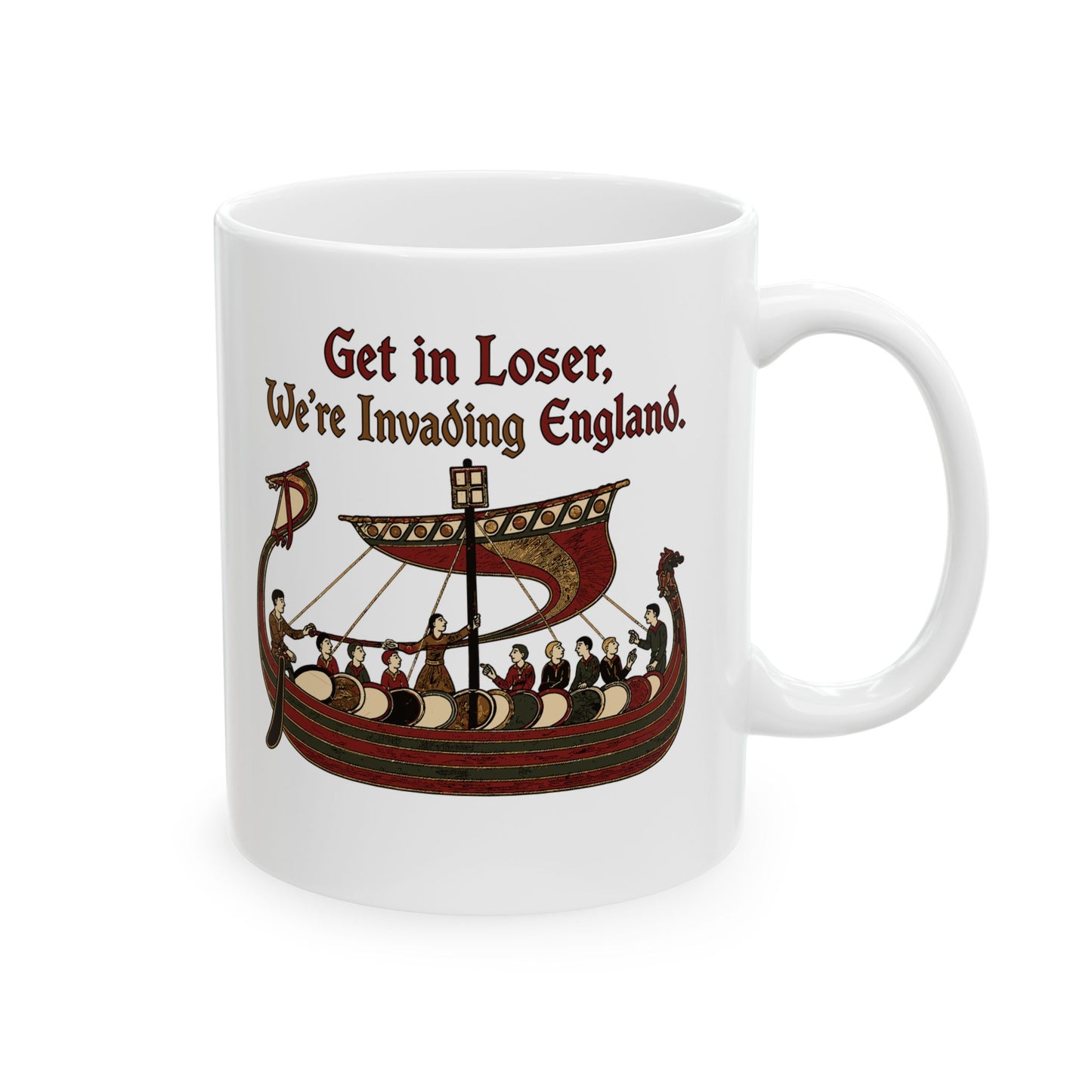 Get in Loser Norman Conquest Tapestry Ceramic Mug, (11oz, 15oz)