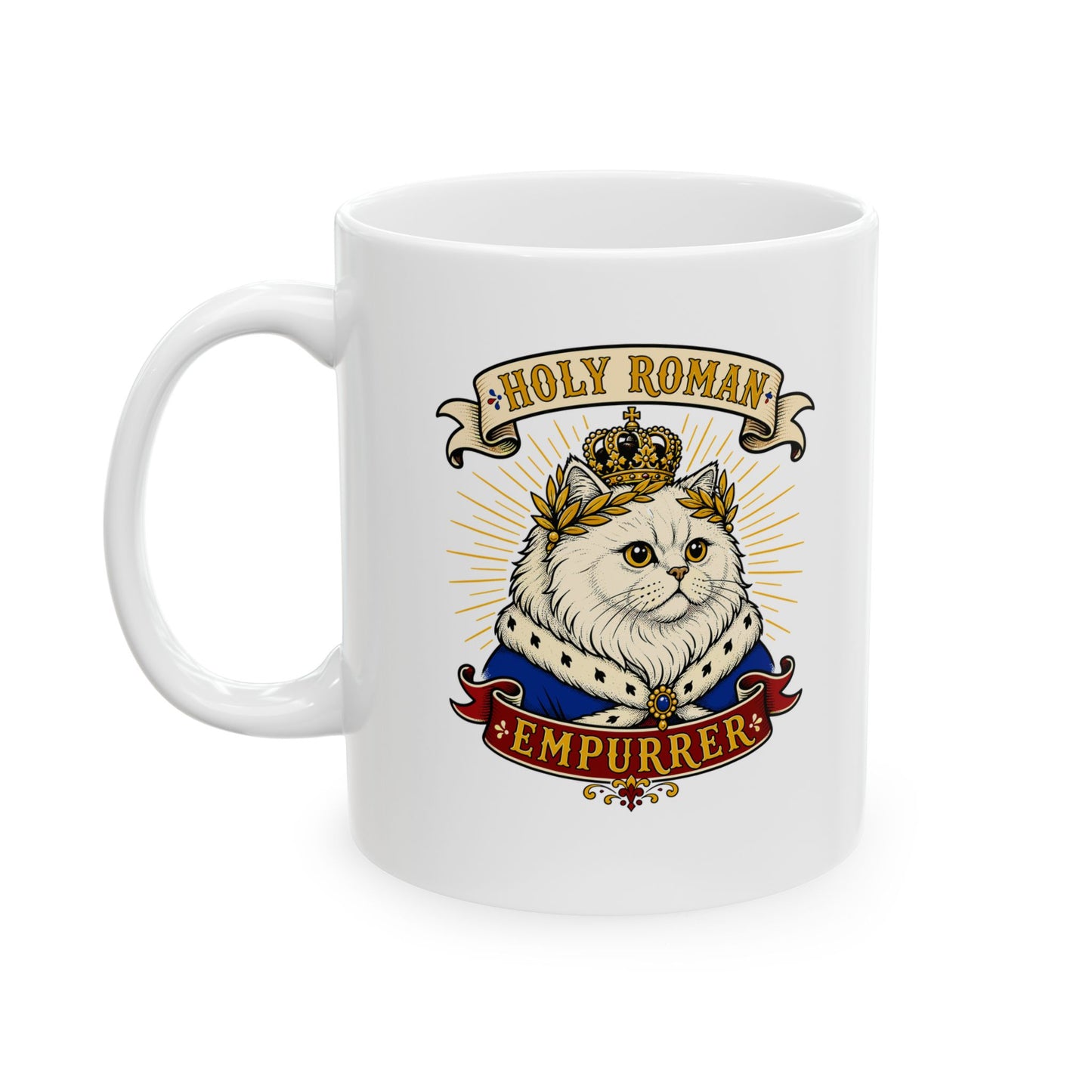 Holy Roman Empurrer Cat Ceramic Mug, (11oz, 15oz)
